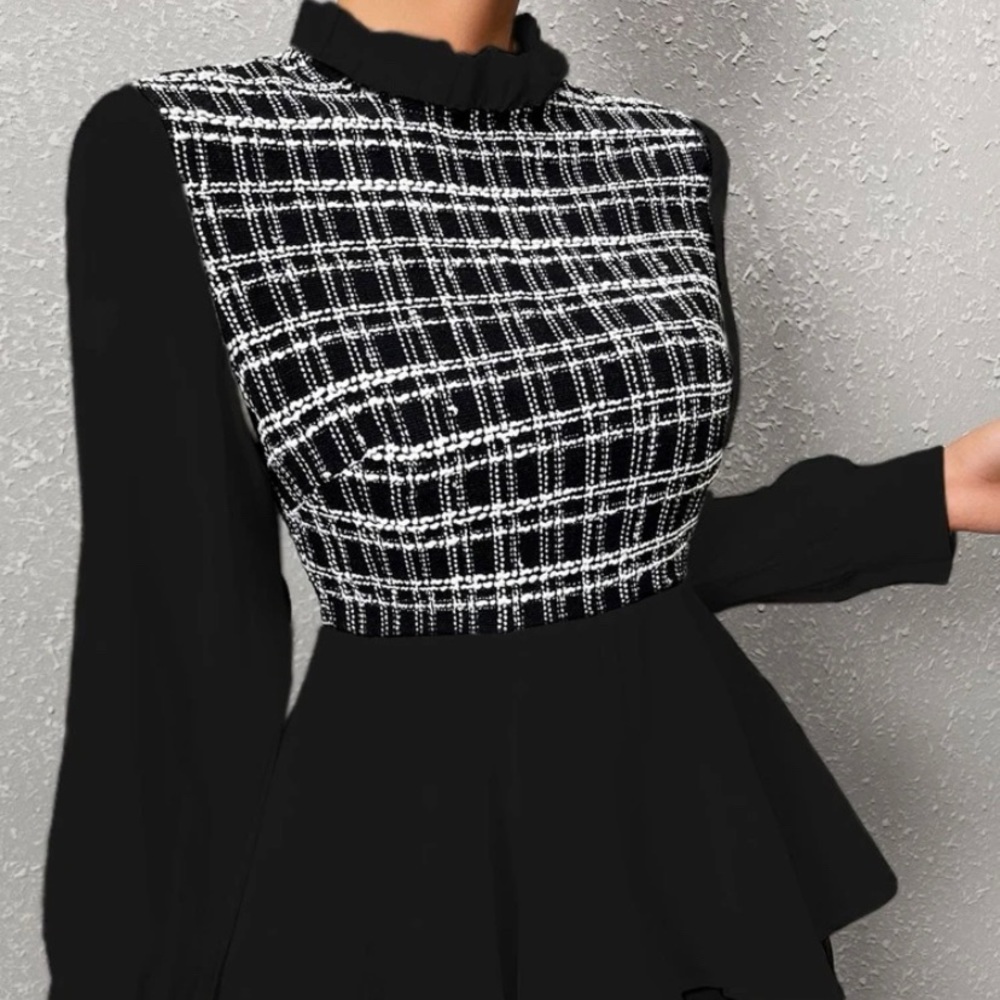 Shein Plaid Blouse Sweater